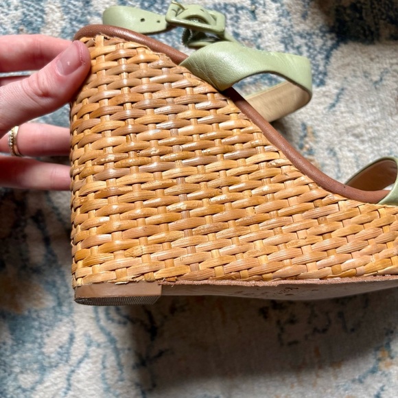 Kate Spade Dance Sea-foam Green Platform Basketweave Wedge Sandal Spring Sz 5.5 - Picture 3 of 8